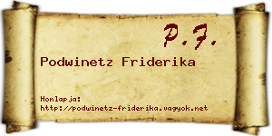 Podwinetz Friderika névjegykártya